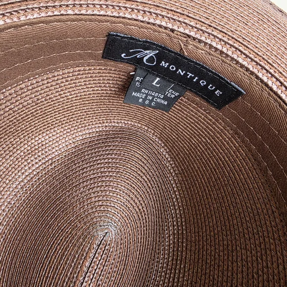 Montique H-42 Mens Straw Fedora Hat Brown